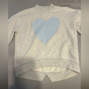 Old Navy Light Gray Sweatshirt with Blue Heart